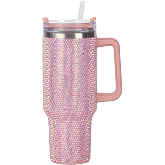 Lashicorn 40 oz Pink Rhinestone Insulated Jewel Cup