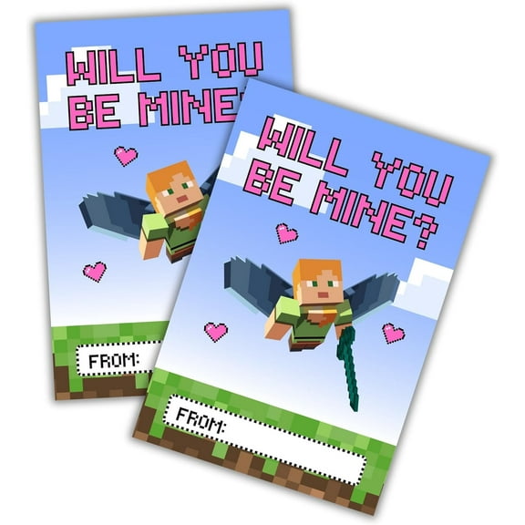 Lashicorn Be Mine Craft Valentines Day Cards Class Postcard 30 pack 4x6Gamer Legends Game Boys Girly Valentine Cards for School Exchange