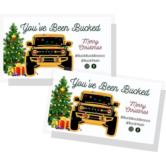 Lashicorn Christmas Buck Buck Bronco Youve Been Bucked Tags 50 pk Holiday Code Orange #BuckBuckBronco #BuckYeah Game Attach Cards to Rubber Horse Duck Figurines 2x3.5