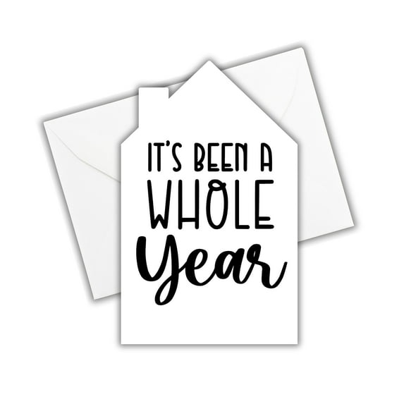 Lashicorn Home Anniversary Cards for Realtor Housiversary Bulk 25 Cards + Envelopes Included 5 x 7 inches Marketing Cards for Clients 1 Year House Anniversary postcard opens with business card slot