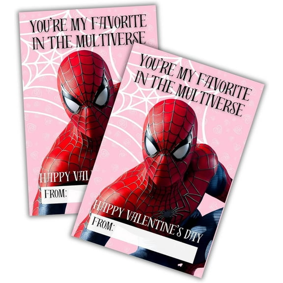 Lashicorn Spider Multiverse Valentines Day Cards Class Postcard 30 pack 4x6Gamer Boys Man Valentine Cards for School Exchange