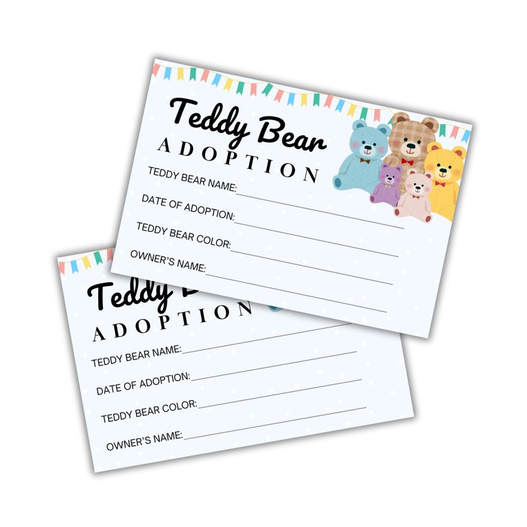 lashicorn-teddy-bear-adoption-certificate-30pk-4x6-stuffed-animal-crochet-kids-plush-birthday-party-favor-build-bear-adopt-an-animal-walmart-com