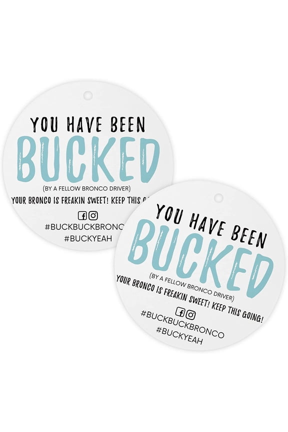 Youve Been Bucked Bronco Hang Tags 30 pk 2.5 x 2.5 Size Circle Tag Buck Buck Bronco #BuckBuckBronco Car Game Add to Horse Rubber Ducks #Buck Yeah