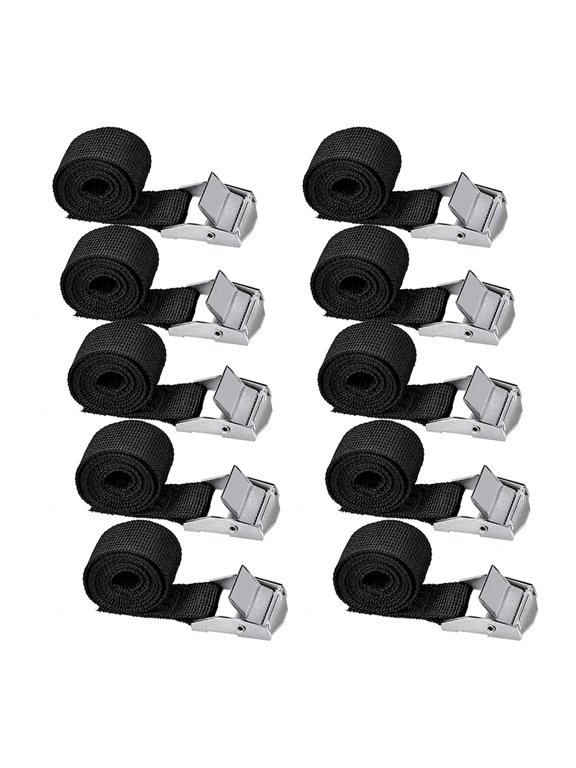 Lashing Straps 2.5x100cm Heavy Duty Fastening Straps with Buckle 5/10 Pack for Luggage Roof Rack Motorcycle UV Kayak