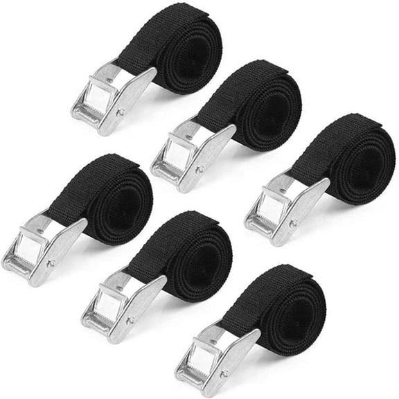 Lashing Straps 23.62'',Zinc Alloy Lock Buckle Straps Adjustable Cargo Retractor Cam Buckle Tie Down Straps Heavy Duty Secure Straps6Pack (1'' x 23.62'')