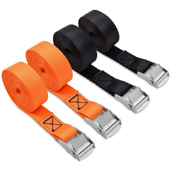 Lashing Straps Tie Down Straps with Zinc Alloy Cam Lock , for Cargo, Gear, Bikes & More (4 Pack)