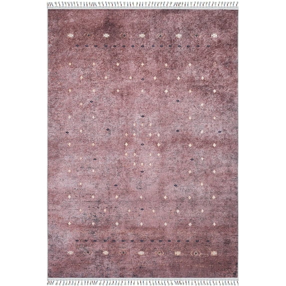 Lasin Brown Medallion Polyester Area Rugs for Living Room Washable Rugs Boho Moroccan Area Rug Soft Geometric Bohemian Carpet Distressed Indoor Rug for Bedroom Dining Room Office Nonslip Rug