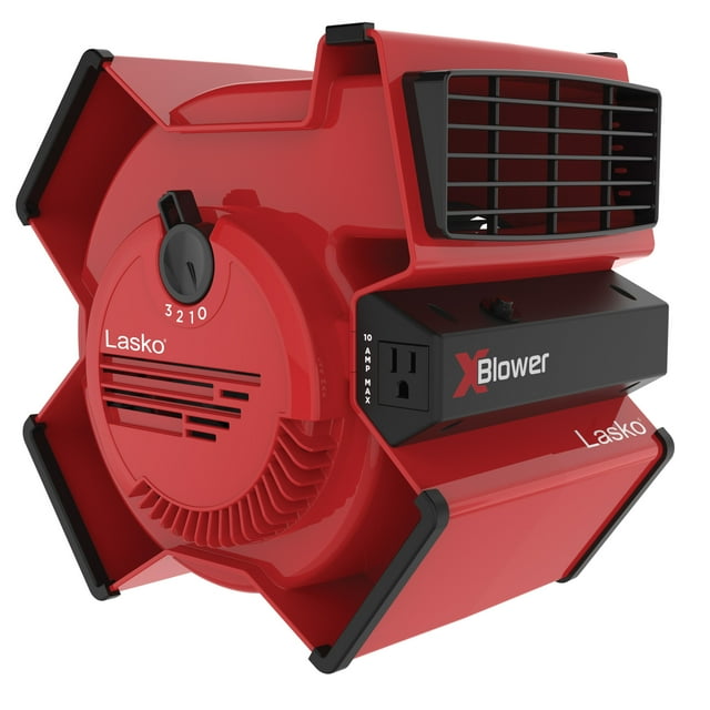 Lasko 11" X-Blower Multi-Position Utility Blower Fan with USB Port, Red, X12900, New