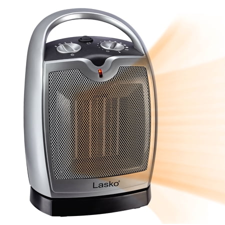 Lasko 12" 1500W Oscillating Ceramic Tabletop Space Heater with Thermostat, Gray, 5409, New