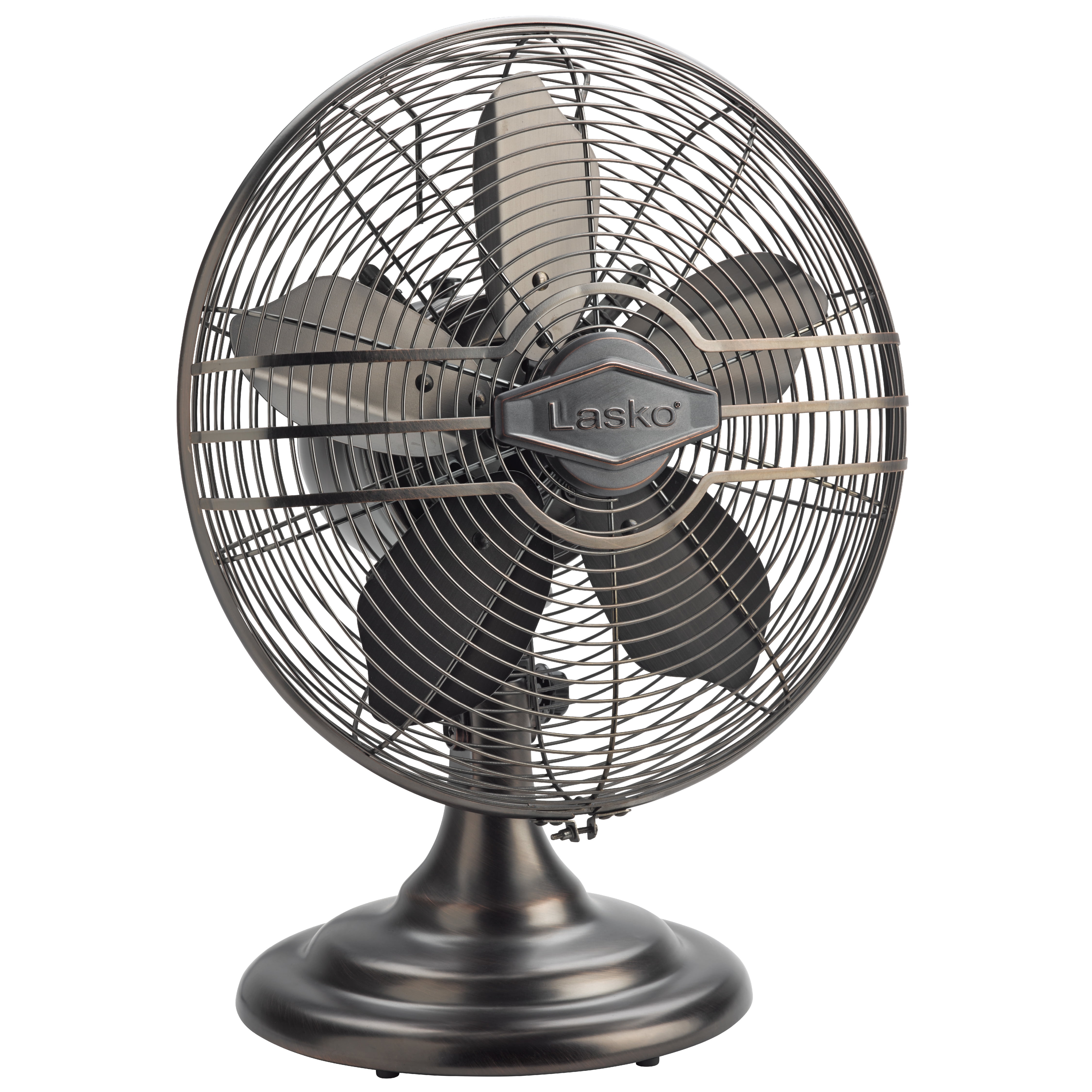 Lasko 12 3-Speed Oscillating Classic Metal Table Fan with Tilt-Back,  R12210, Bronze - Walmart.com