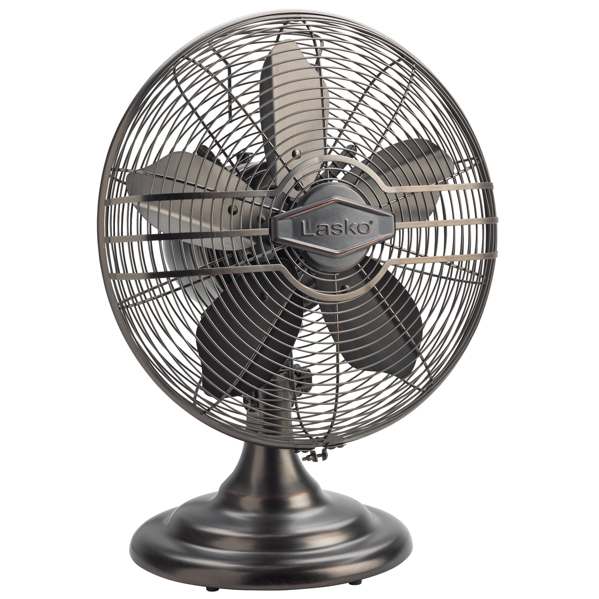 Lasko 12 3-Speed Oscillating Classic Metal Table Fan with Tilt-Back,  R12210, Bronze - Walmart.com