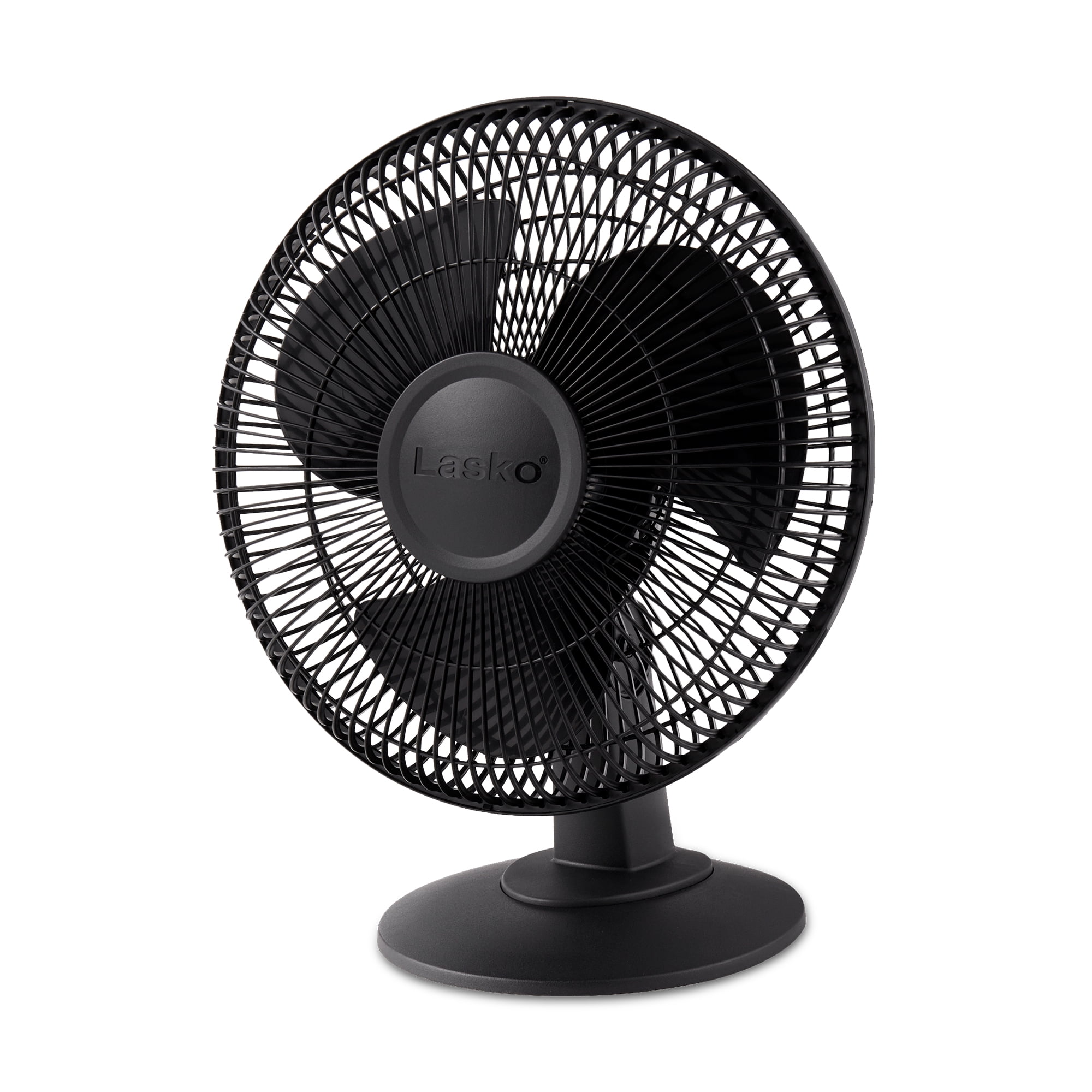 Lasko 12" Black Oscillating Desk Fan with 3 Speeds and Tilt Head