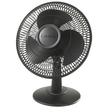 Lasko 12" 3-Speed Oscillating Table Fan with Tilt Back Head, Black, 2017