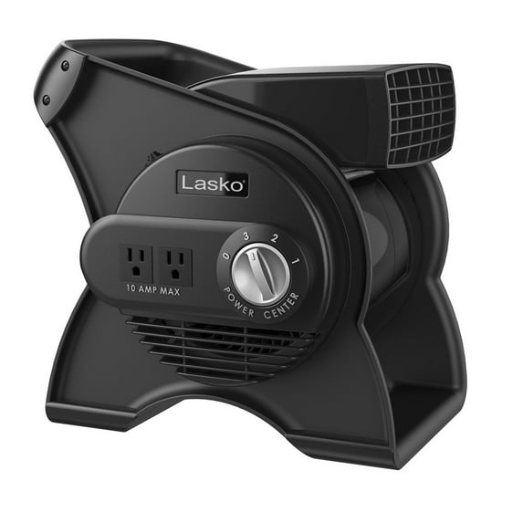 Lasko Pivoting Pro 12" 3-Speed Rotating Head Free Standing Blower Fan, 289 CFM, Black, U12104