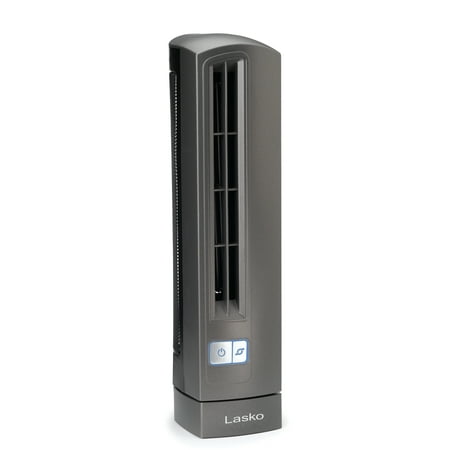 Lasko 14" Air Stick 2-Speed Oscillating Desk Ultra-Slim Table Fan, Gray, 4000