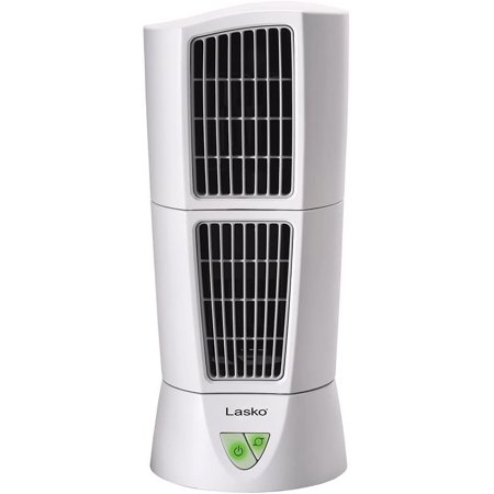 Lasko 14" Platinum Desktop Wind Tower Oscillating Table Fan with 3 Speeds, White, 4917, New