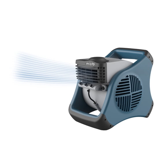 Lasko 15" 3-Speed Pivoting Misto Outdoor Misting Fan with GFCI Cord, 7054, Blue and Gray