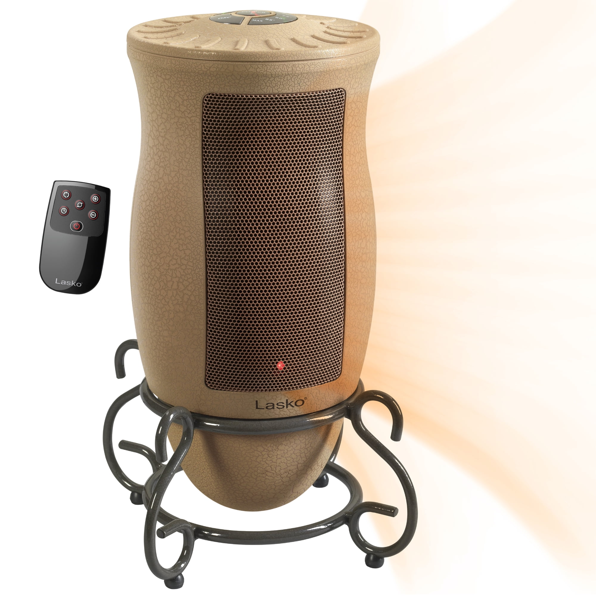 Lasko 1500W Designer Series Ceramic Electric Space Heater with Remote,  6435, Beige, New - Walmart.com