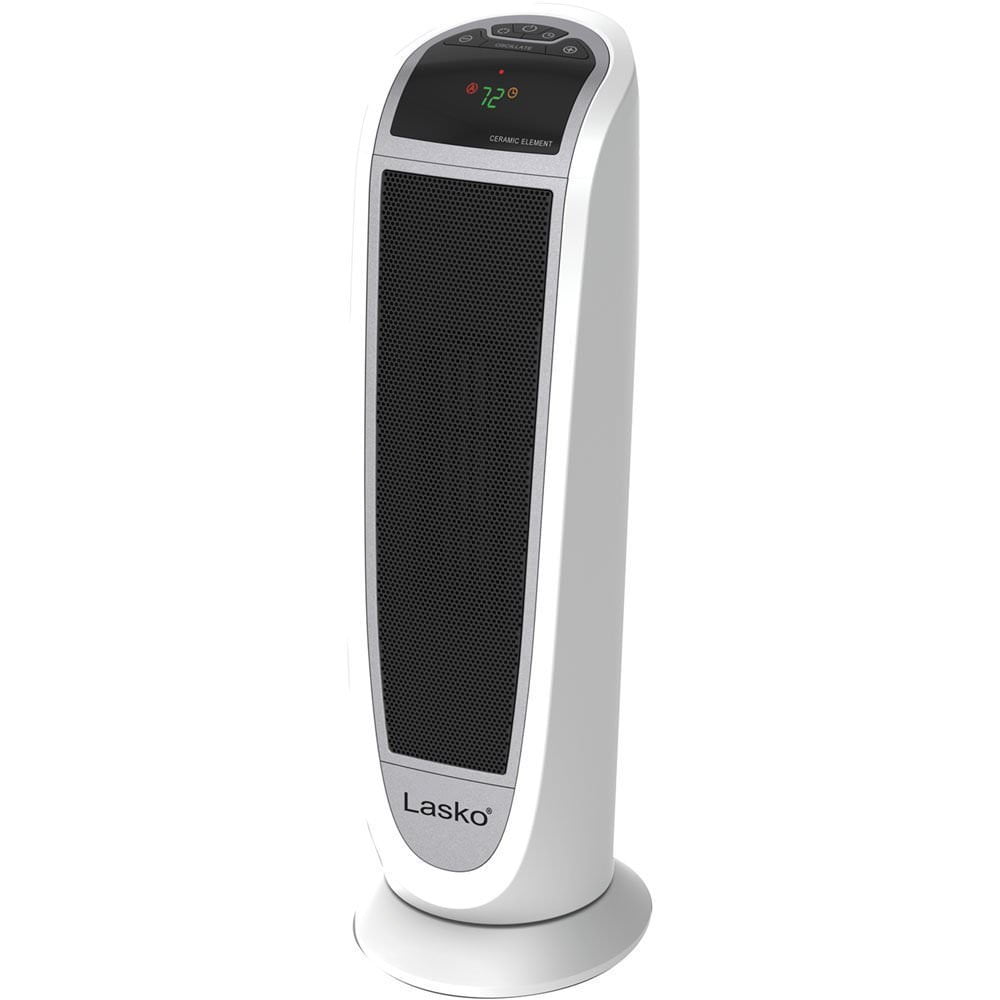 Lasko 1500W Digital Ceramic Tower Space Heater with Remote, 5165, White -  Walmart.com