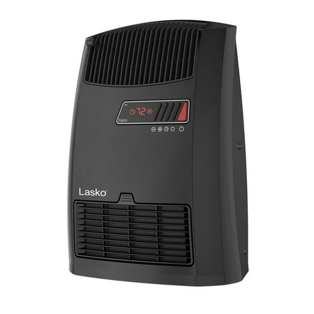 Lasko 1500W Electric Ceramic Space Heater with Timer and Thermostat, CC13700, Black