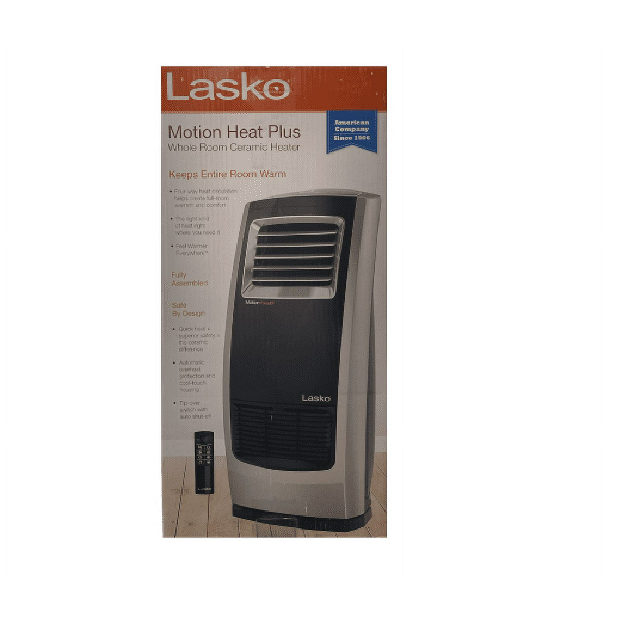 Lasko 1500W Electric Motion Heat Plus Ceramic Console Space Heater with  Remote, CC23185 - Walmart.com