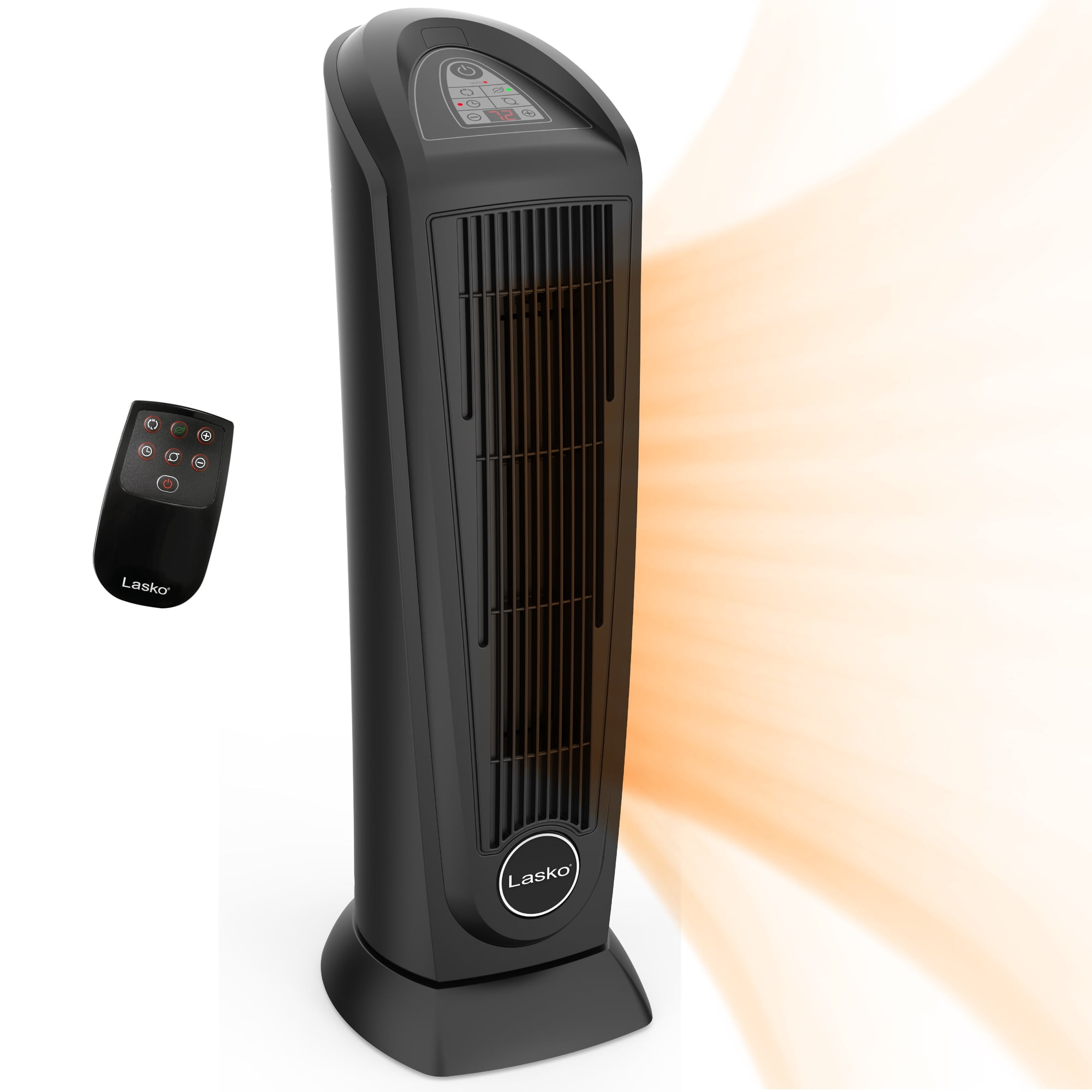 Lasko 1500W Oscillating Ceramic Tower Electric Space Heater with Remote  Control, 751321, Black - Walmart.com