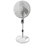 Lasko 16" 3-Speed Oscillating Pedestal Fan with Timer and Remote, 47" H, White, 1646, New