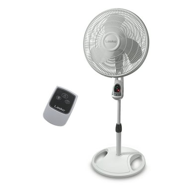 Lasko 16" 3-Speed Oscillating Remote Controlled Pedestal Fan, 47" H, White, 1646, New