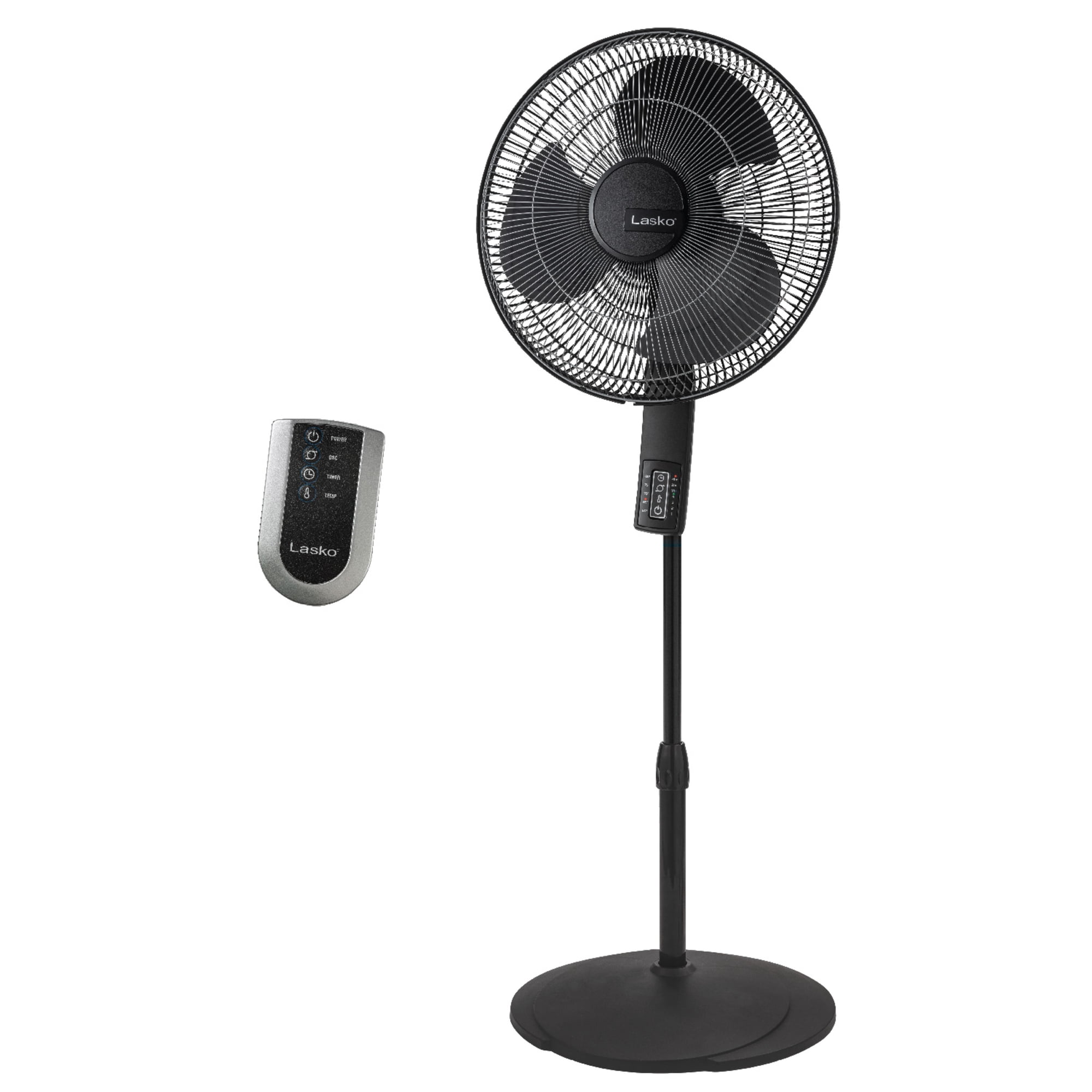 Lasko 16 4-Speed Oscillating Pedestal Fan with Remote Control, S16612,  Black - Walmart.com