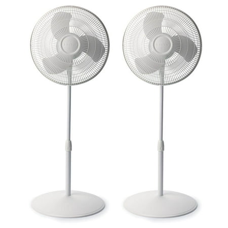 Lasko 16 inch 3 Speed Oscillating Adjustable Stand Pedestal Floor Fan (2 Pack)