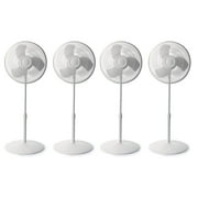 Lasko 16 Inch 3 Speed Oscillating Adjustable Stand Pedestal Floor Fan 4 Pack