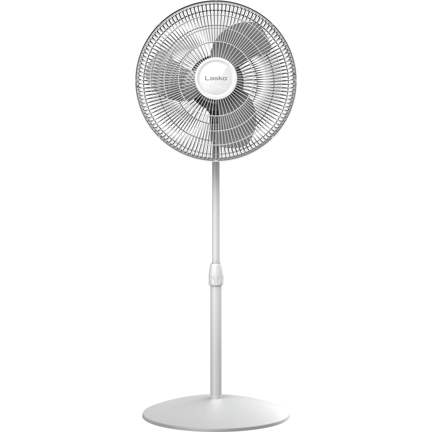 Lasko 16-Inch White Adjustable Oscillating Floor Fan