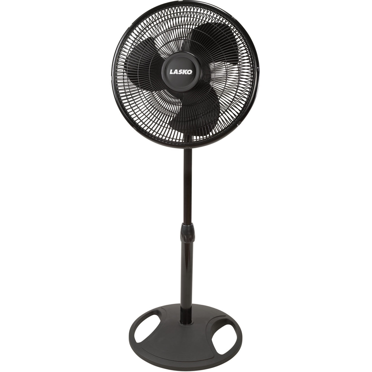 White Adjustable-Height 16-Inch Oscillating Pedestal Fan