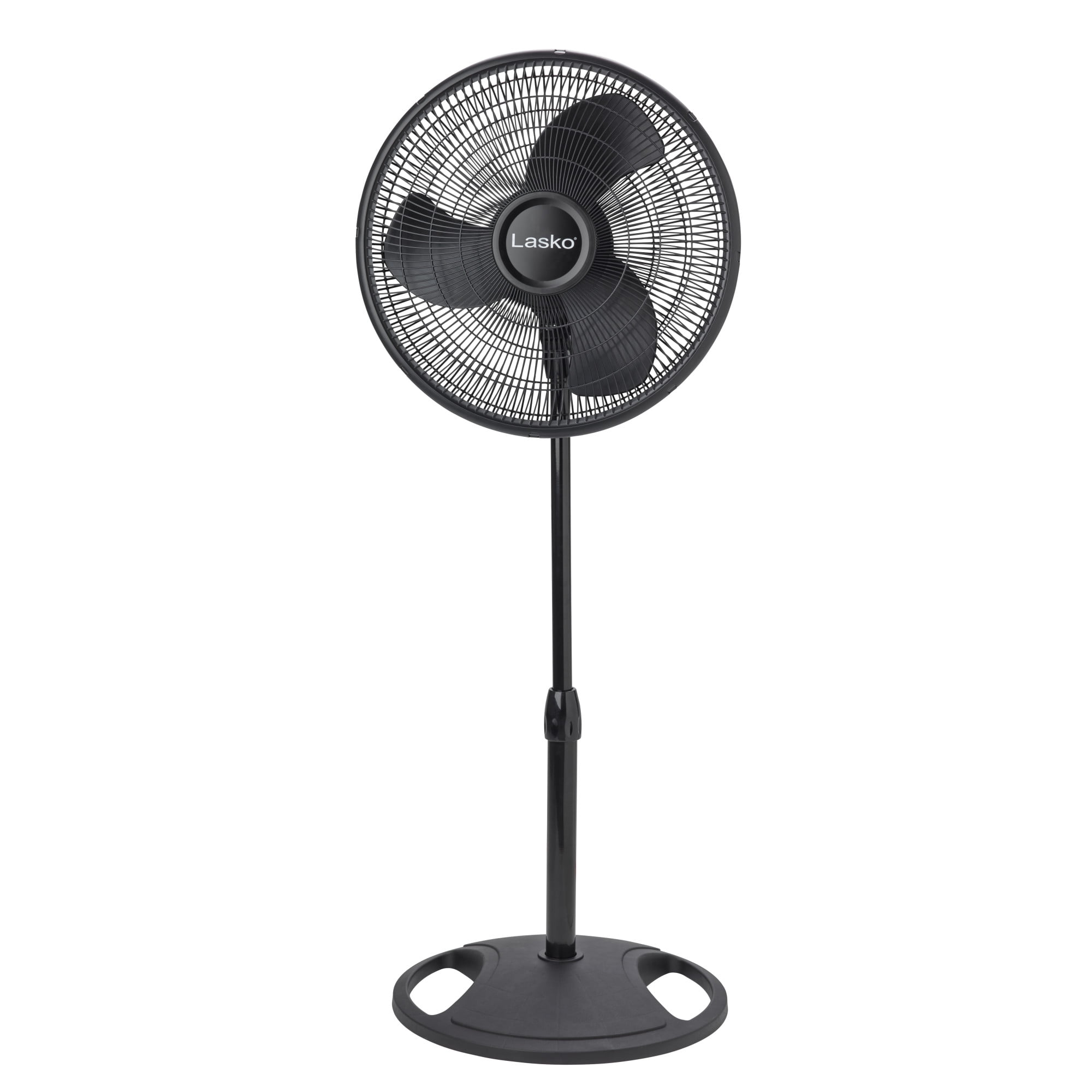 White Adjustable-Height 16-Inch Oscillating Pedestal Fan
