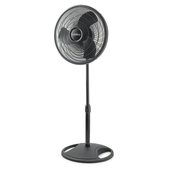 Lasko 16" Adjustable Oscillating Pedestal Fan with 3 Speeds, 2521, Black, 18" L, New