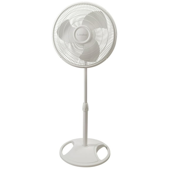 Lasko 16" 3-Speed Oscillating Adjustable Pedestal Fan, White, 2520