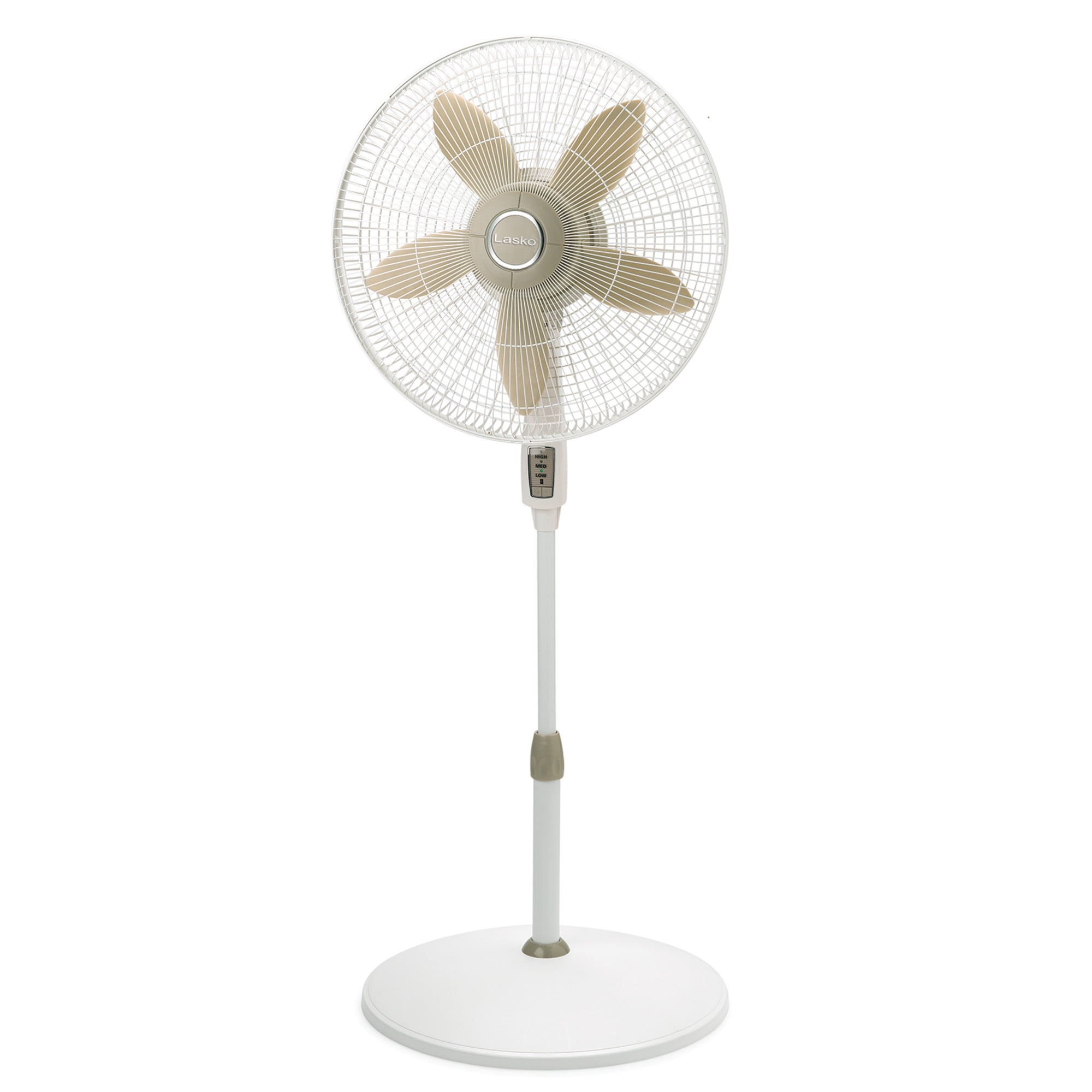 Lasko 18" High-Performance 3-Speed Remote Control Pedestal Fan, White, S18300