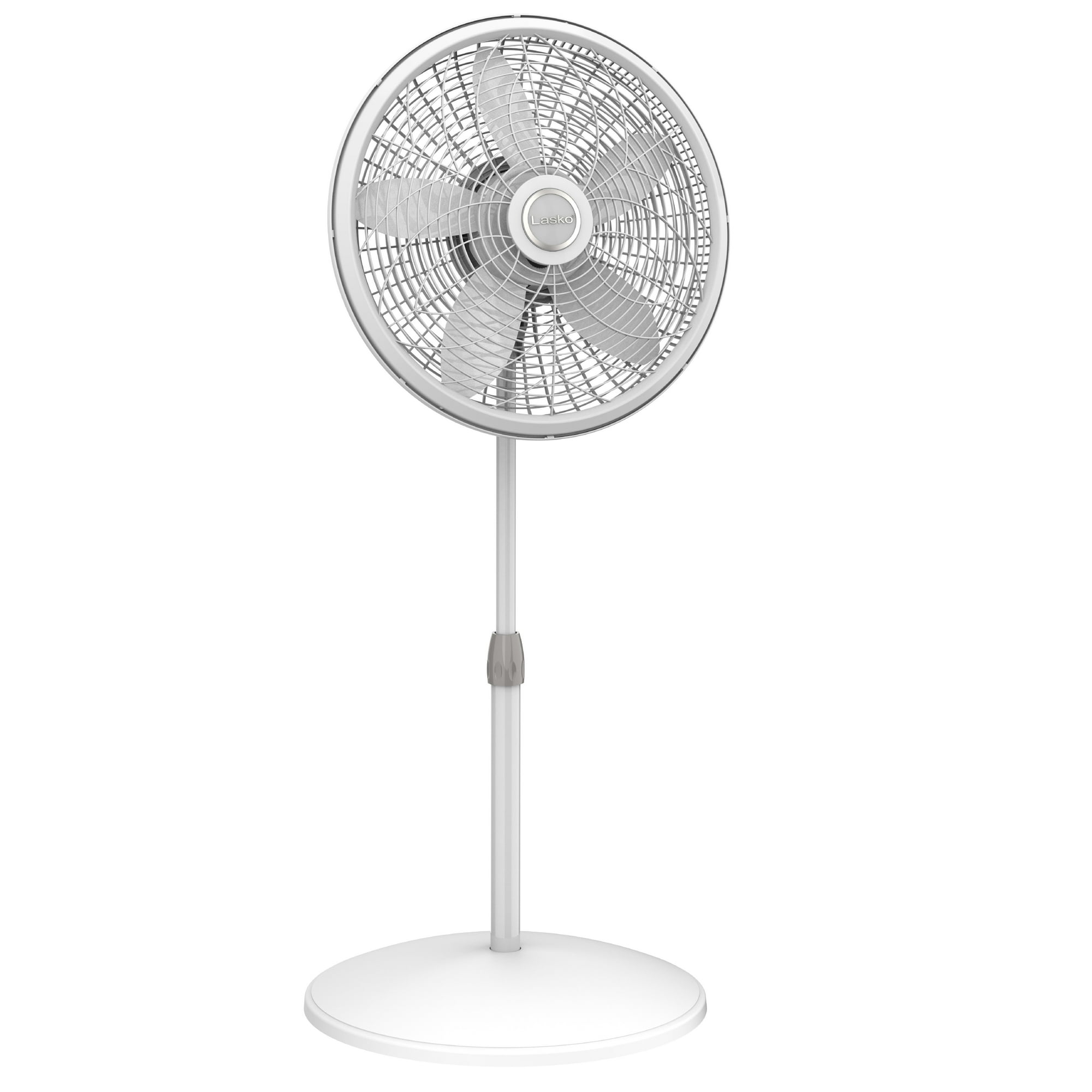 Lasko 18 Oscillating 3-Speed Elegance u0026 Performance Pedestal Fan, 1820,  White - Walmart.com