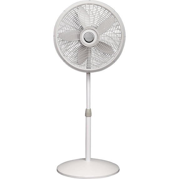 Lasko 1820 18 Elegance & Performance Adjustable Pedestal Fan, White - Features Oscillating Movement Tilt-back Fan Head