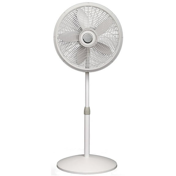 Lasko 1820 18 Elegance & Performance Adjustable Pedestal Fan, White - Features Oscillating Movement Tilt-back Fan Head