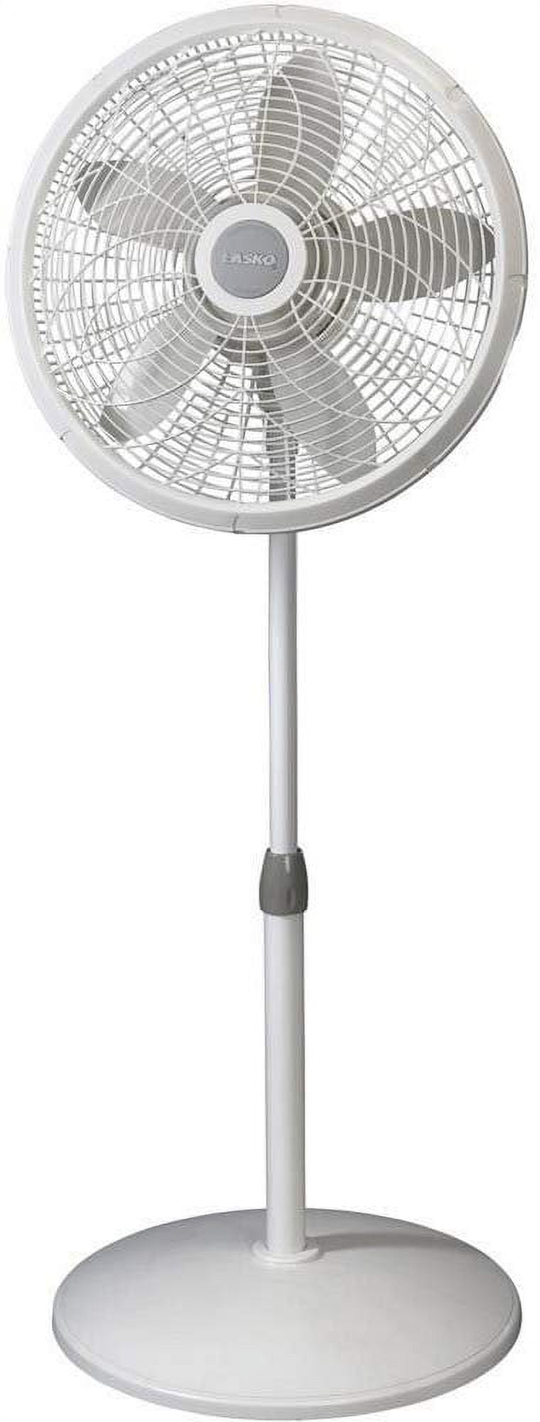 White Adjustable Height Oscillating Floor Fan with Three Speeds