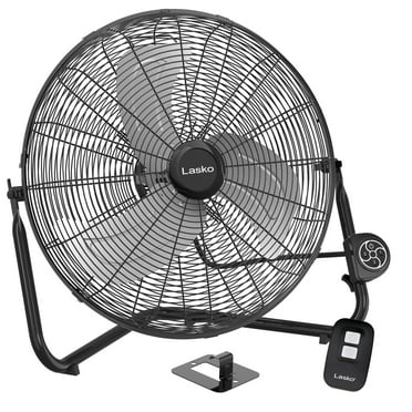 Lasko 20" High Velocity Floor Fan, Wall Mount Option and Remote, 22" H, Black, H20660, New