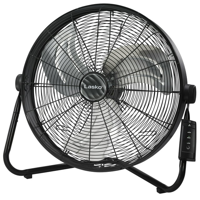 Lasko 20" High Velocity Floor Fan, Wall Mount Option and Remote, 22" H, Black, H20685, New