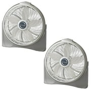 Lasko 20 Inch Cyclone Floor or Wall Mounted Pivoting Fan, White 2 Pack