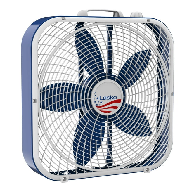 Lasko 20" Limited Edition Box Fan with 3 Speeds, 22.5" High, Red, White & Blue, B20610, New