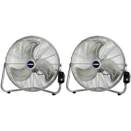 Lasko 20" Max Performance High Velocity Floor Fan, Wall Mount Option, 22" H, Pack of 2, Silver, 2265QM, New