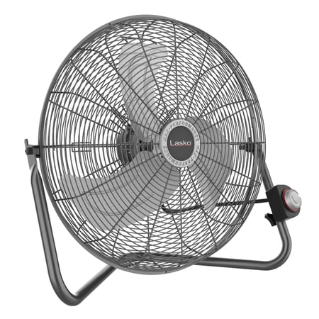 Lasko Max Performance 20" 3-Speed High Velocity Floor or Wall Mount Fan, Silver, H20310
