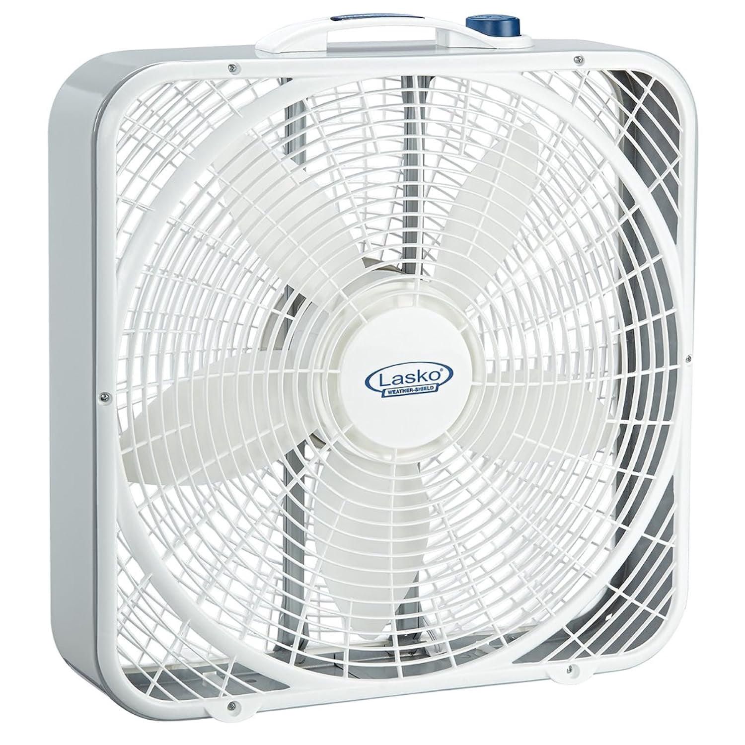 Lasko Weather-Shield Performance Box Fan 3720 - Wind Ring System, 3 Speeds - 20 Inch