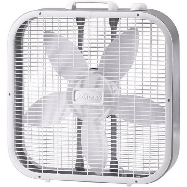 Lasko 21" Galaxy Box Fan with Weather-Shied Motor and 3 Speeds, 4733, White, New