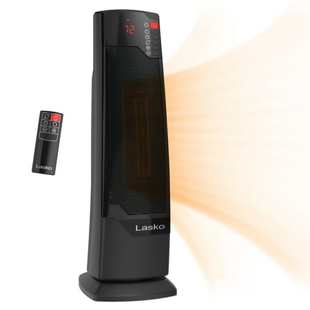 Lasko 22" 1500W Oscillating Ceramic Tower Space Heater with Remote, Black, CT22835, New